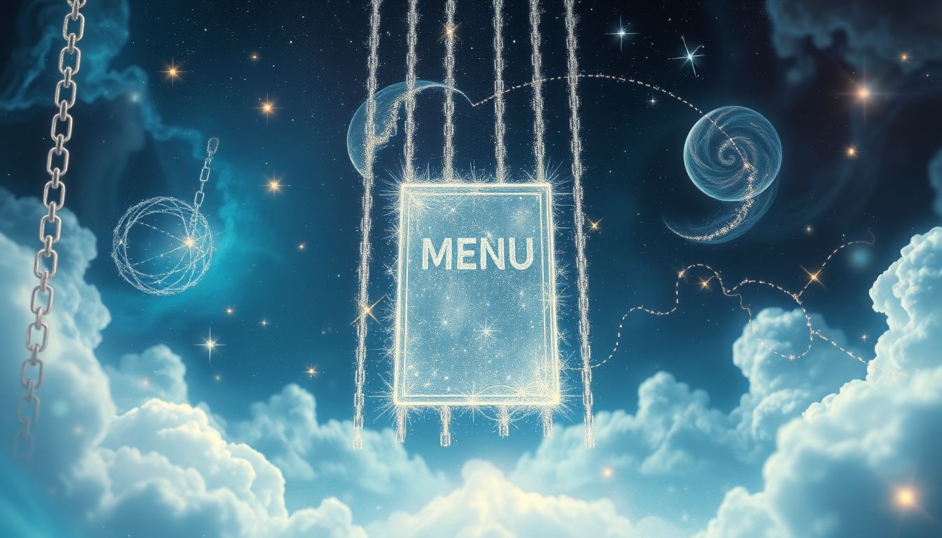 Ein Speisezettel im Traumgefängnis symbolisiert begrenzte Lebensmöglichkeiten.