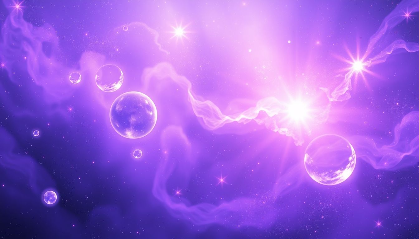 Lila Licht im Traum symbolisiert spirituelle Einsicht und Transformation.