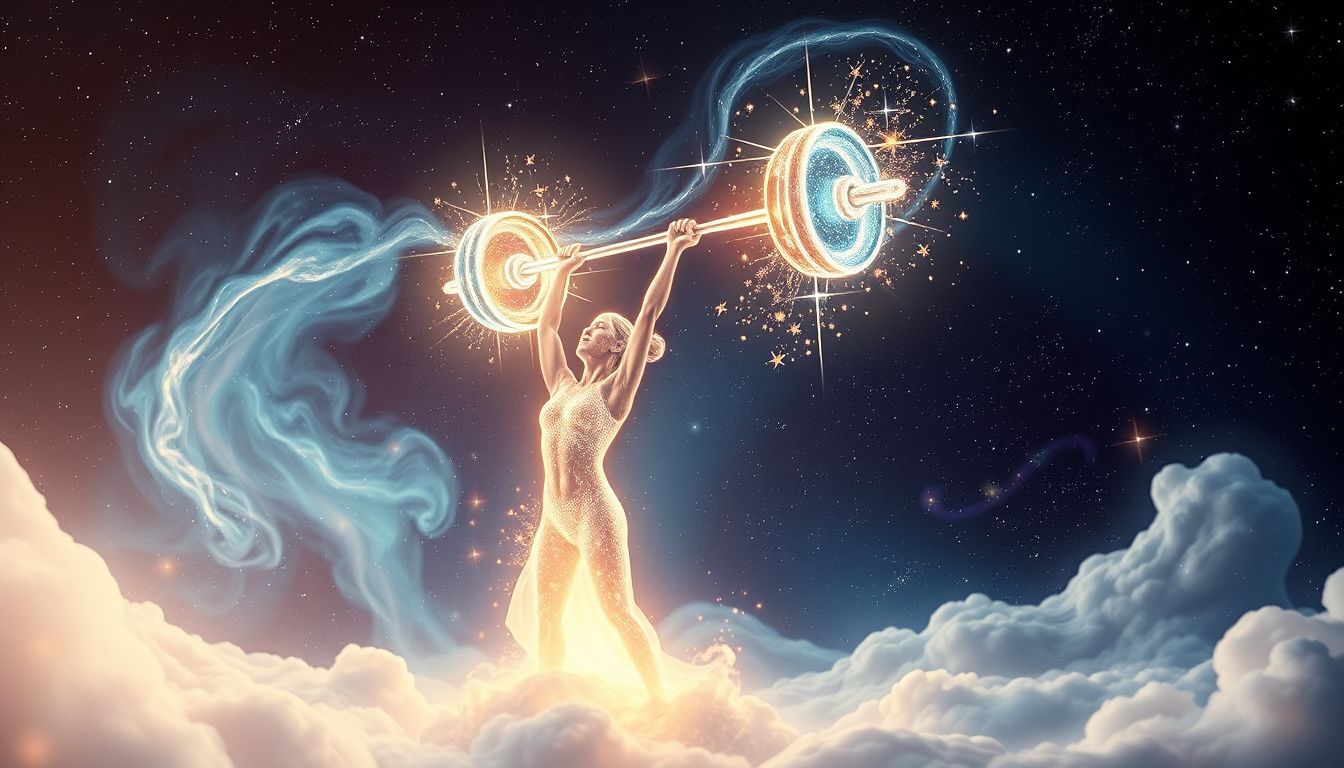 Das mühelose Heben symbolisiert innere Stärke und Selbstvertrauen.