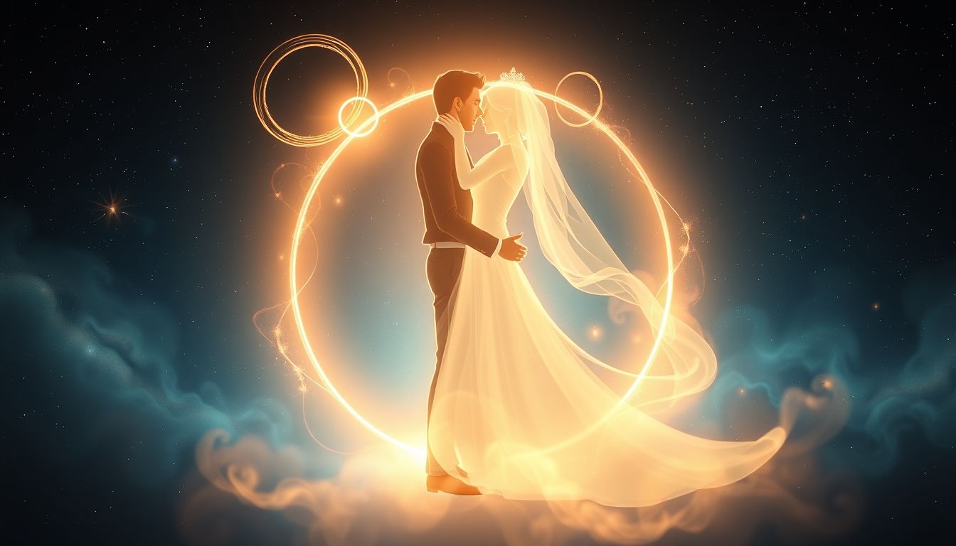 Ein Traumpaar, das heiratet, symbolisiert neue emotionale Bindungen.
