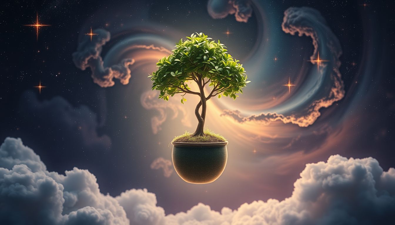 Ein Buxbaum im Topf symbolisiert Schutz und beständige Geborgenheit.