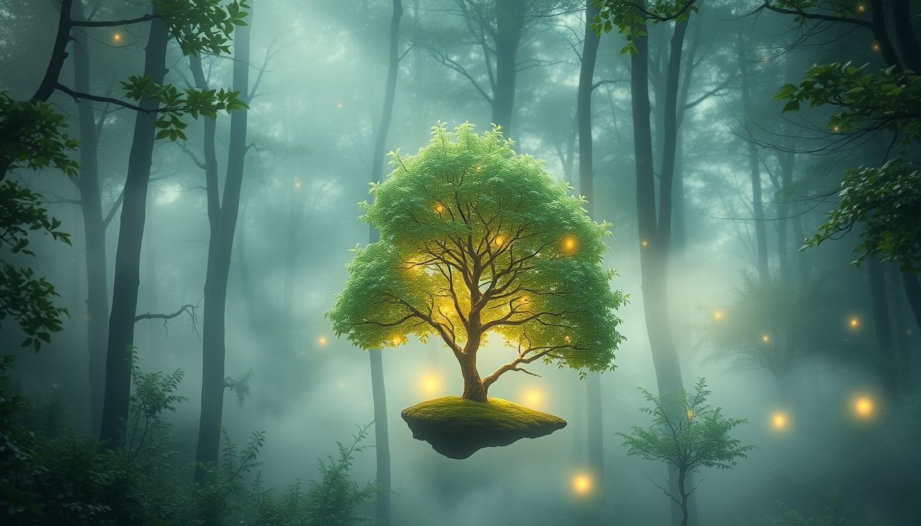 Ein Buxbaum im Wald symbolisiert Schutz und innere Stärke.