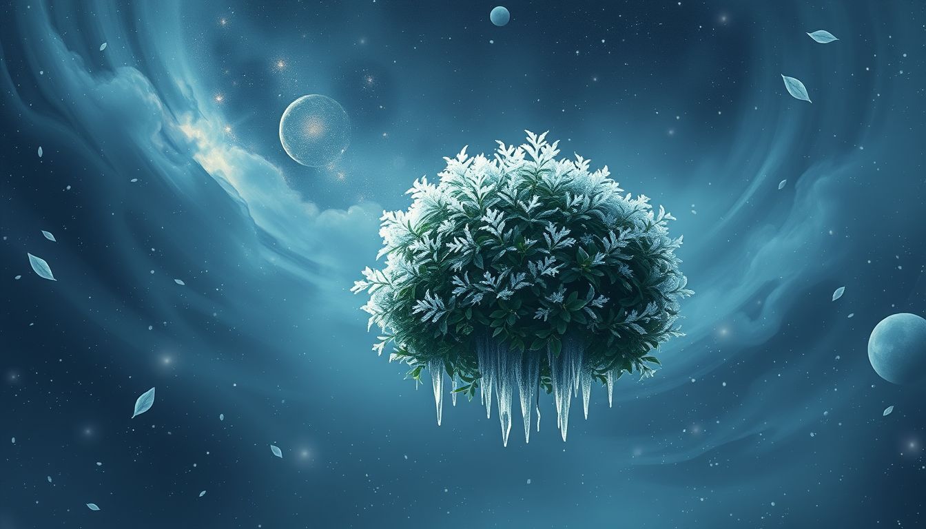 Ein Buxbaum im Winter symbolisiert Beständigkeit trotz Kälte und Krise.