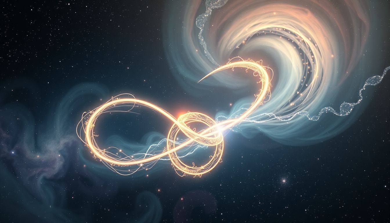 Ein gekrümmter Linien-Knoten symbolisiert innere Konflikte im Traum.