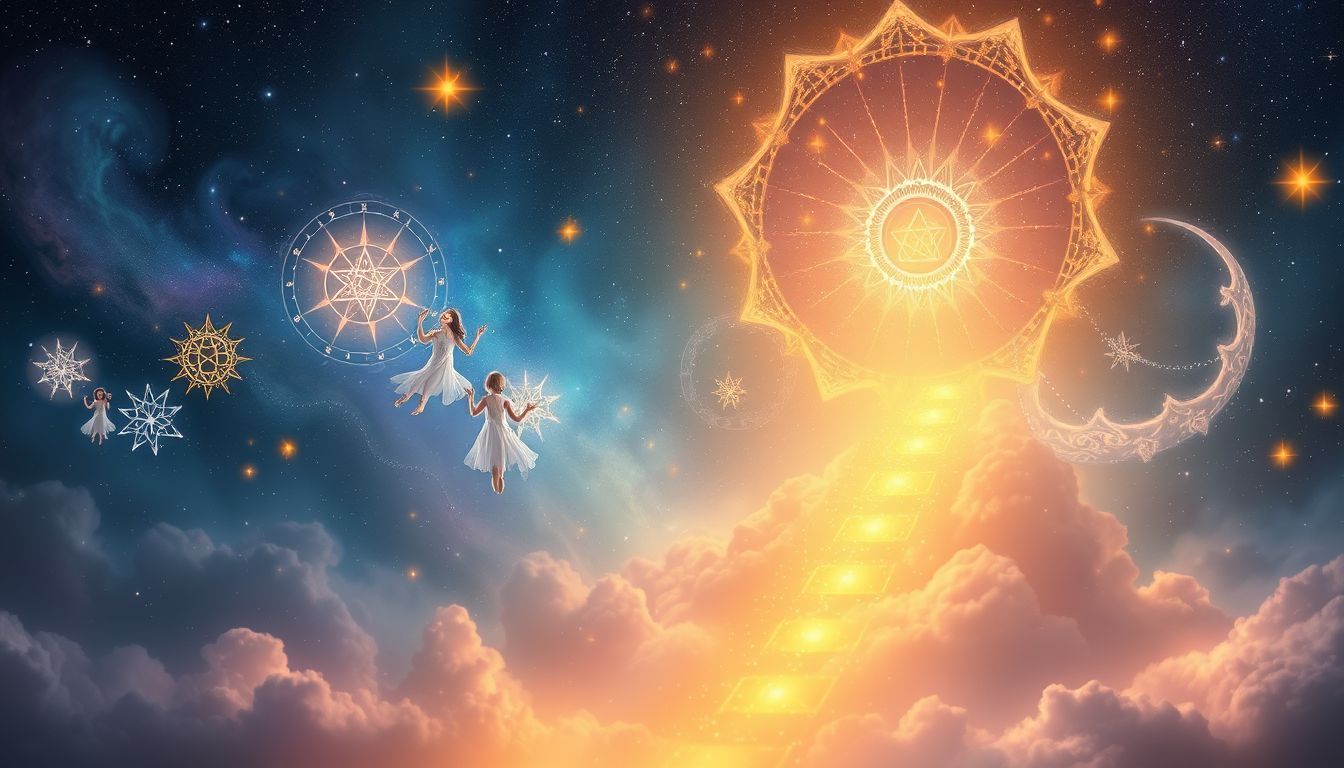 Ein freudvoller Wallfahrtstraum symbolisiert spirituelle Erfüllung und Hoffnung.