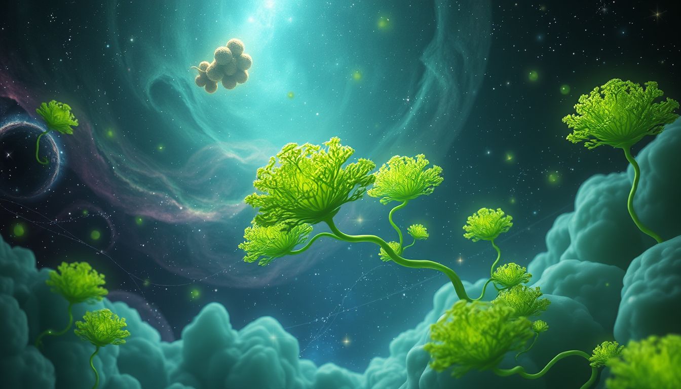 Gesunde grüne Flechten symbolisieren Wachstum und innere Harmonie.