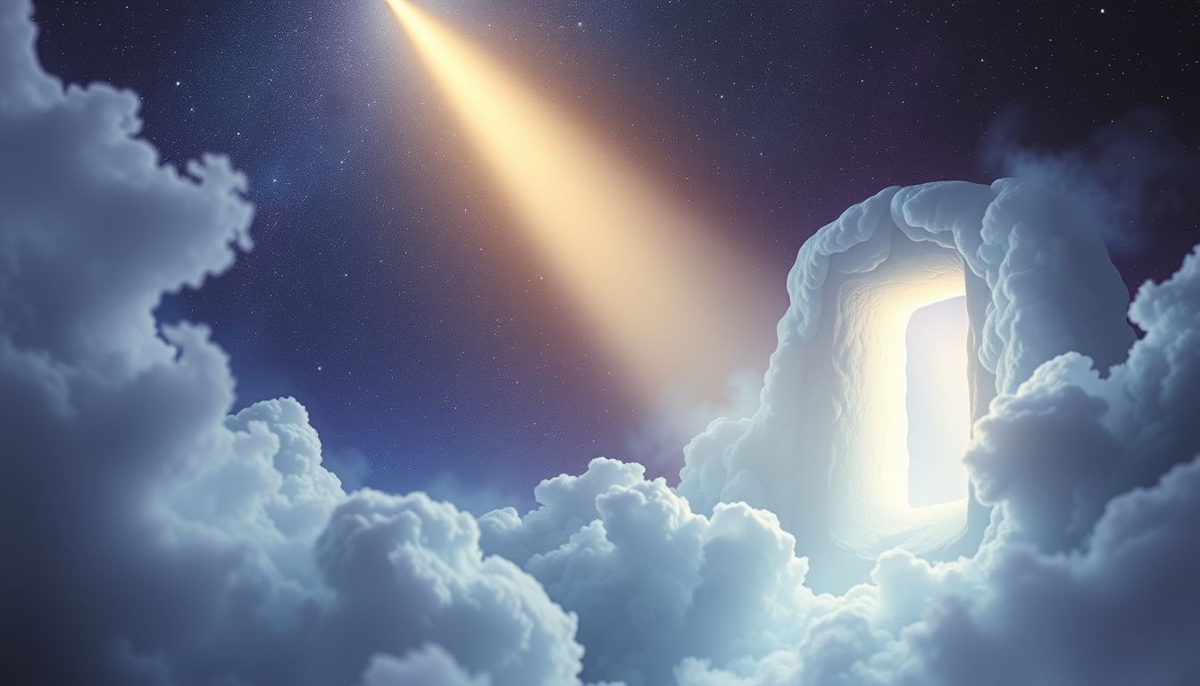 Ein Lichtstrahl im Traum symbolisiert Hoffnung und geistige Erleuchtung.