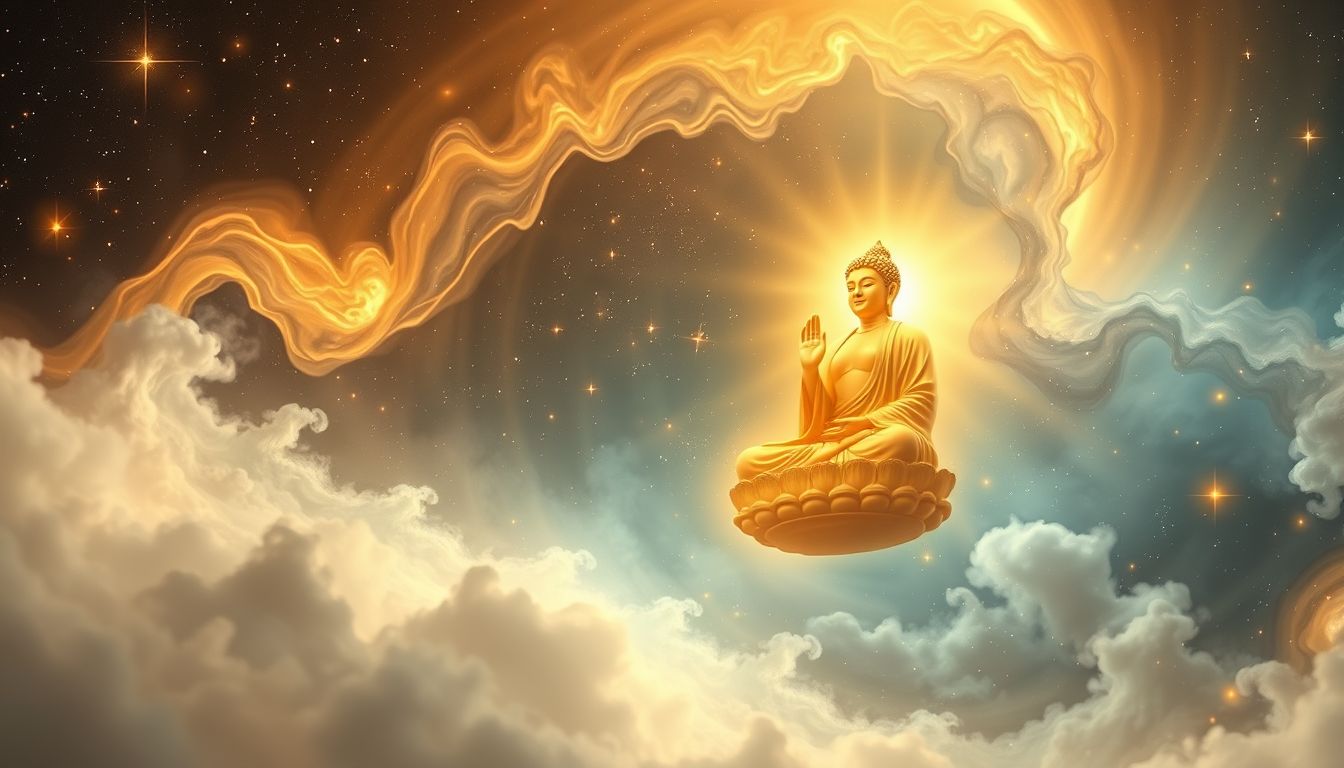 Der goldene Buddha symbolisiert Erleuchtung und inneren Reichtum.