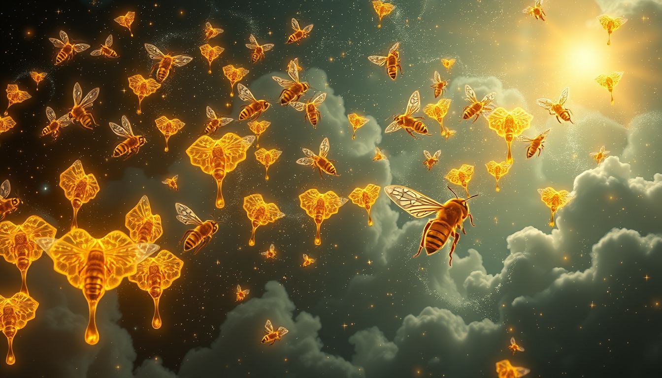 Ein Bienenschwarm symbolisiert Fleiß und gemeinschaftlichen Erfolg im Traum.