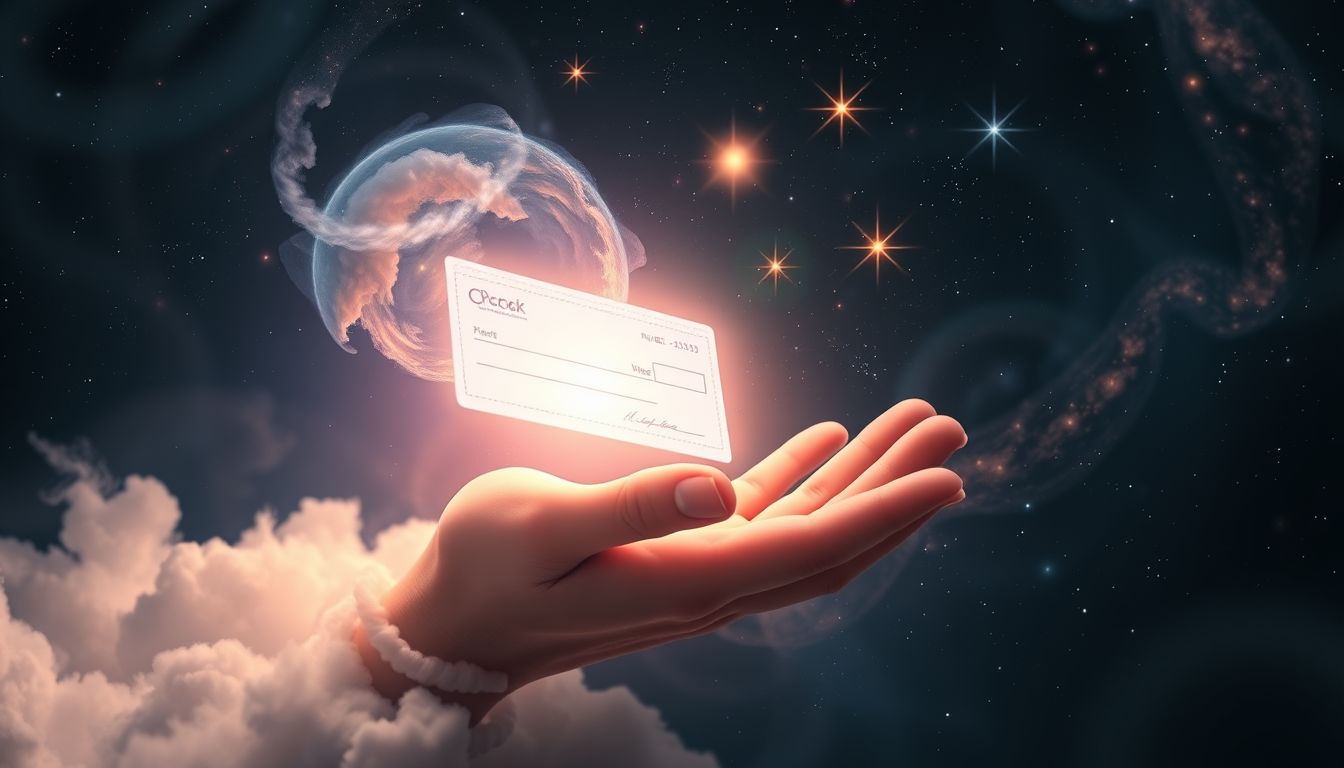 Einen Scheck in der Post zu erhalten symbolisiert unerwarteten finanziellen Gewinn.