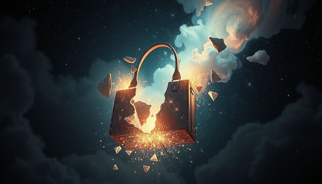 Ein kaputte Handtasche im Traum symbolisiert oft Verlustängste.