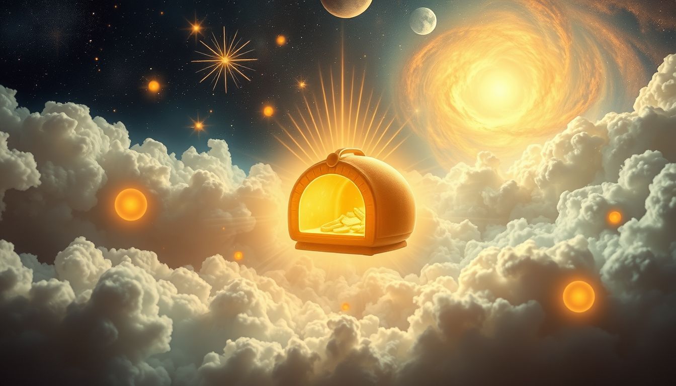 Ein goldener Backofen symbolisiert spirituellen Reichtum und innere Erleuchtung.
