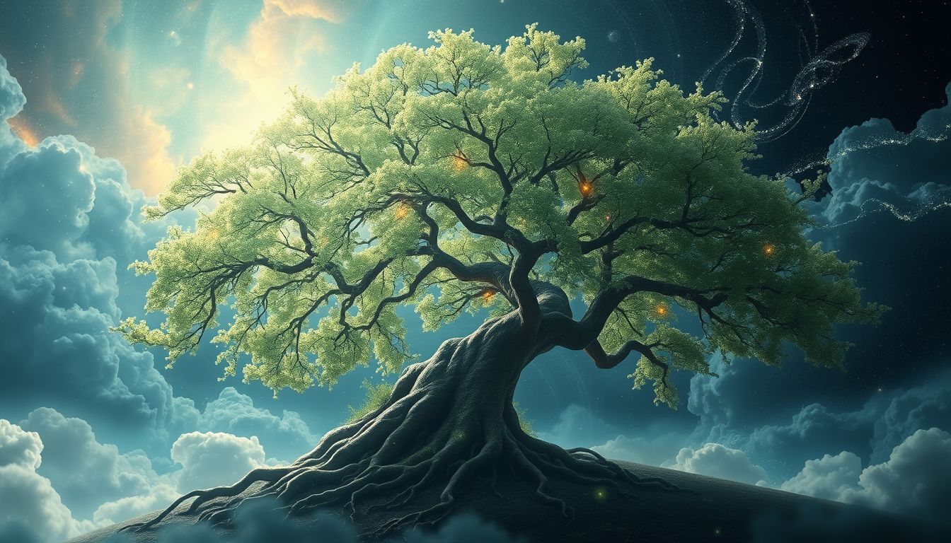 Ein umstürzender Erlenbaum symbolisiert plötzliche Lebensveränderungen.