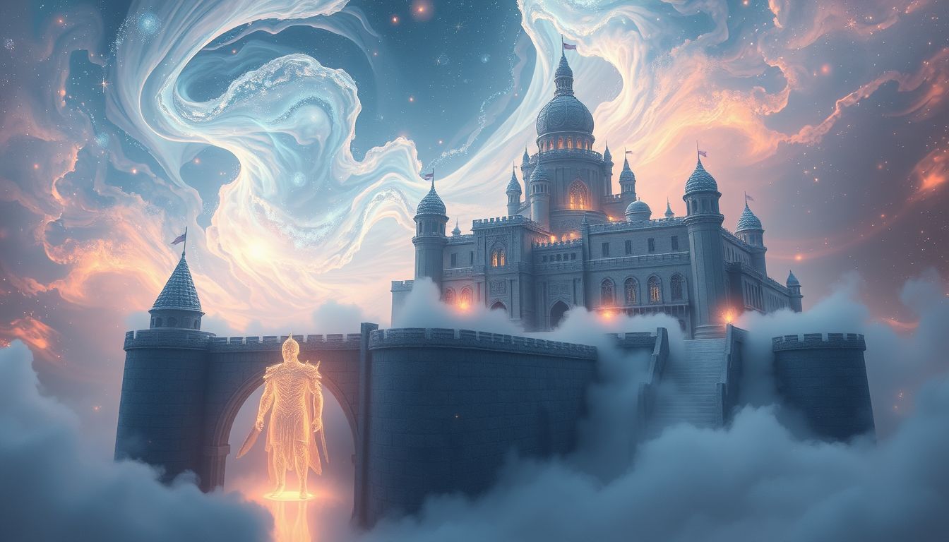 Ein Recke in einer Burg symbolisiert Schutz und innere Stärke.