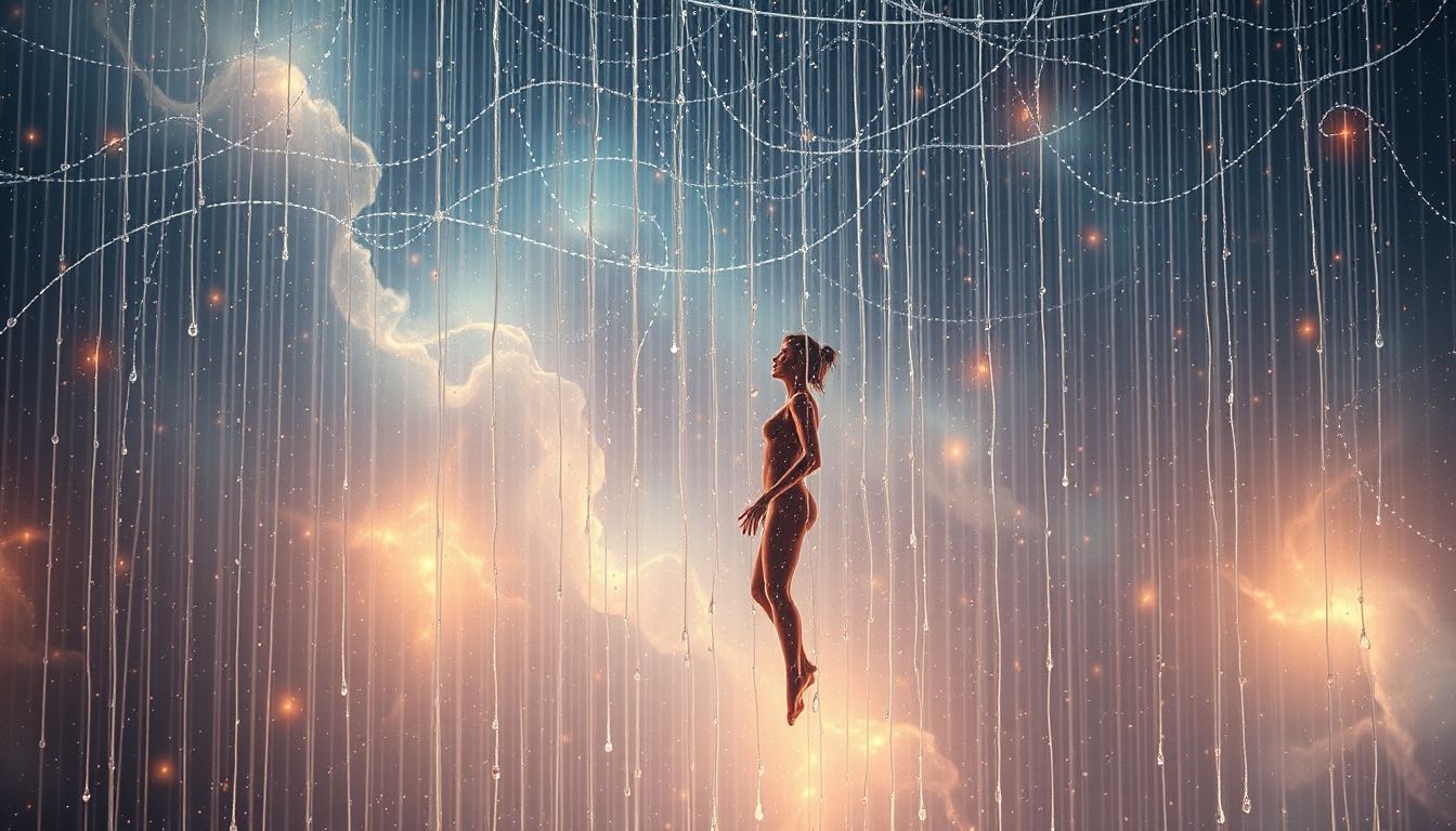 Nasser Regen im Traum symbolisiert oft emotionale Verletzlichkeit und Offenheit.