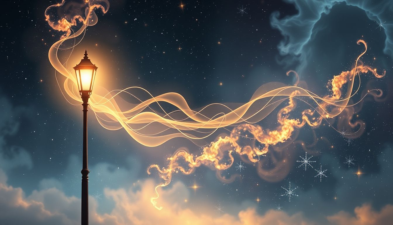Ein sprechender Laternenpfahl symbolisiert die Weisheit der inneren Stimme.