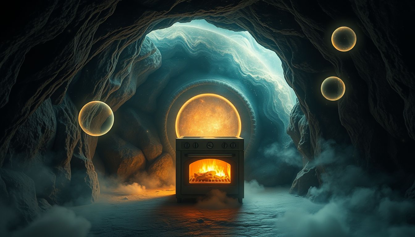 Ein Backofen im Keller symbolisiert verborgene Talente und Ängste.