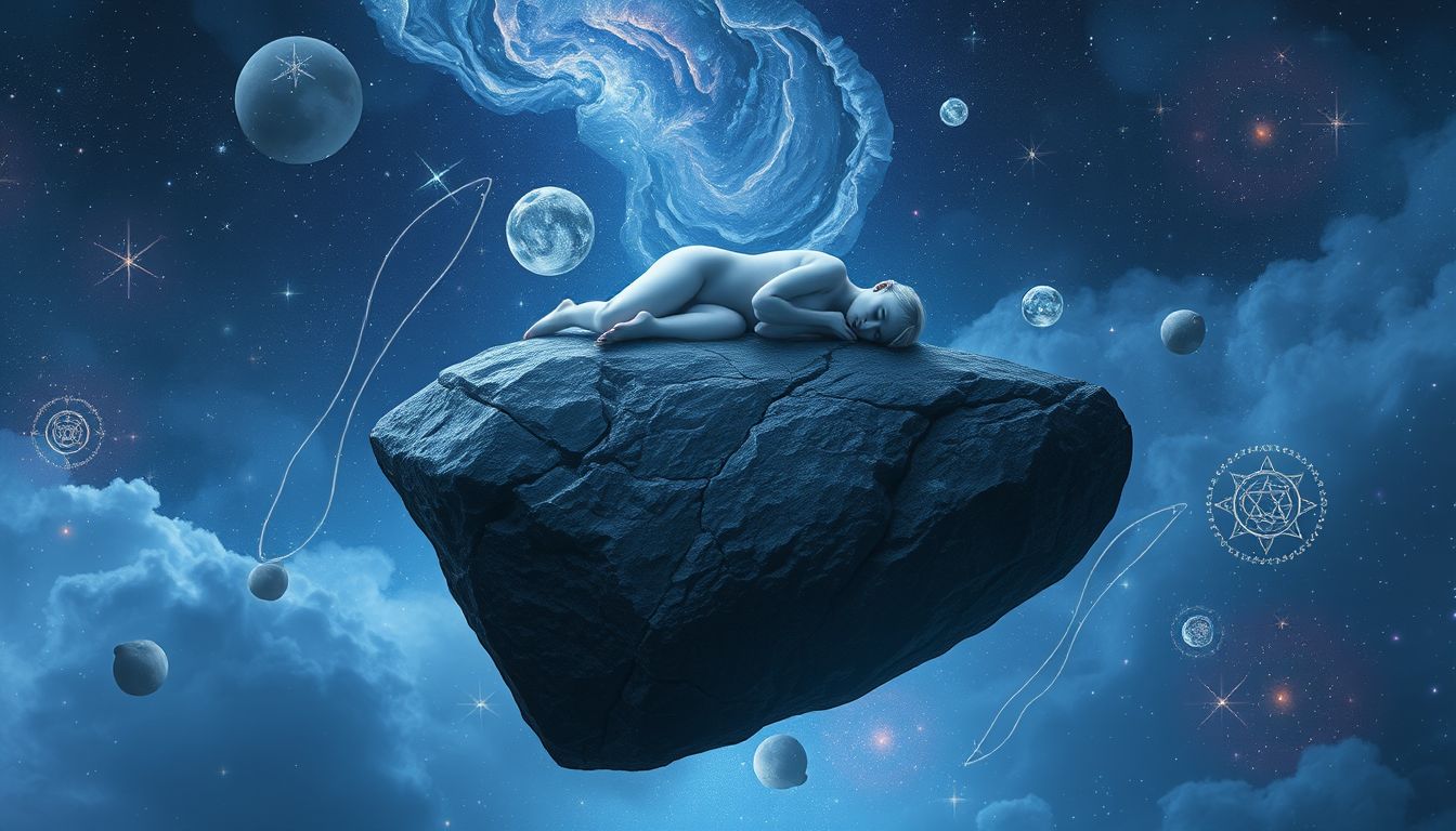 Auf einem Rabenstein schlafen symbolisiert innere Stärke und Schutz.