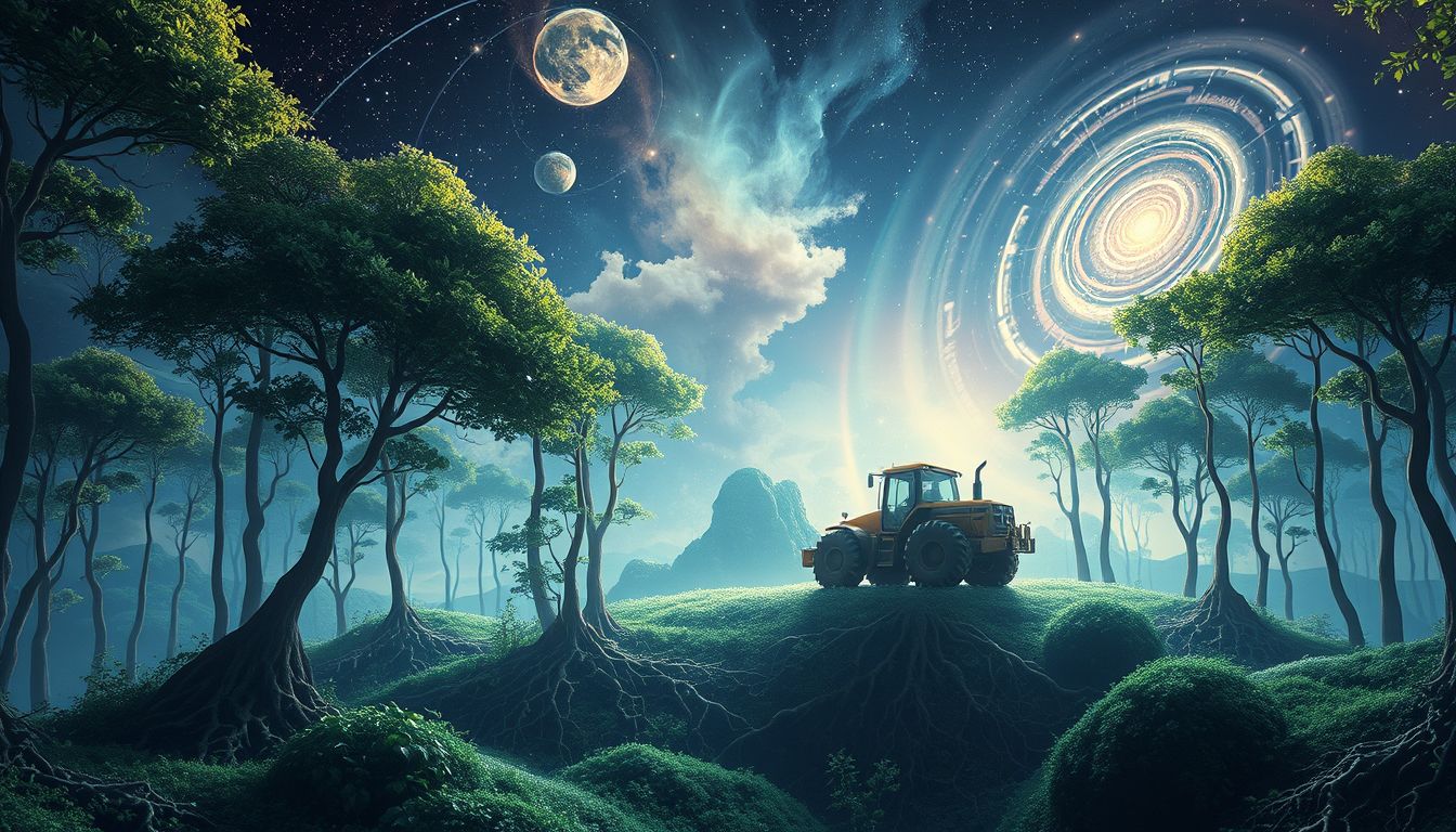 Träume von Landmaschinen symbolisieren im Wald natürlichen Wachstum und Erdverbundenheit.