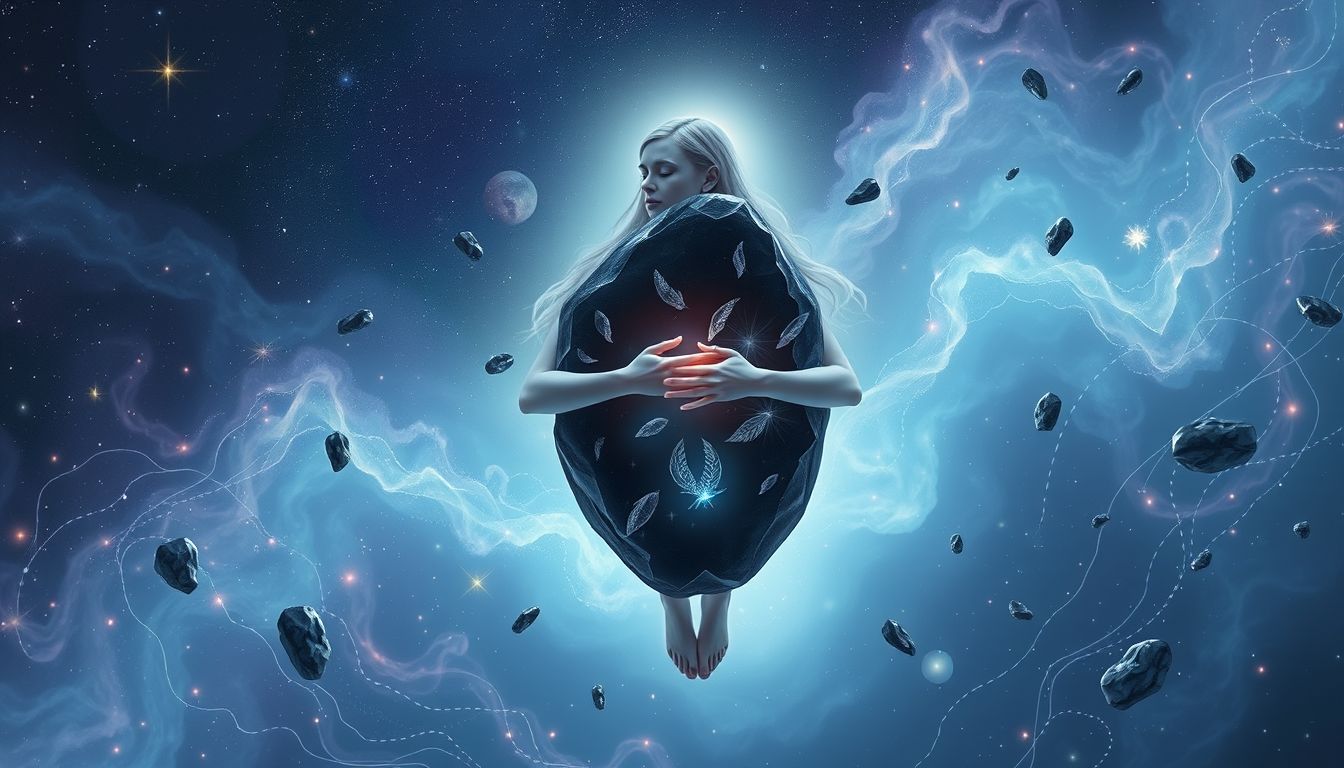 Einen Rabenstein akzeptieren symbolisiert Mut zur inneren Veränderung.