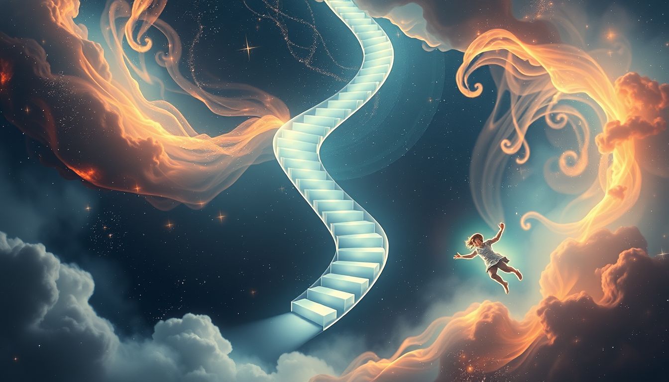 Hinfallen eine Treppe hinunter symbolisiert Kontrollverlust und Ängste.