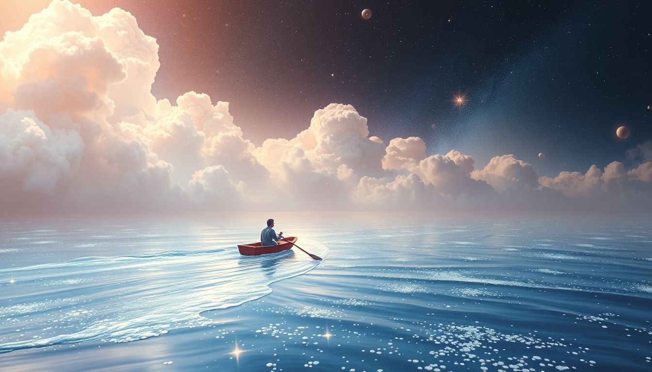 Träumen vom Rudern mit dem Strom symbolisiert harmonischen Lebensfluss.