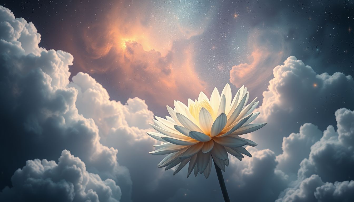 Weiße Dahlien symbolisieren im Traum Reinheit und spirituelle Klarheit.