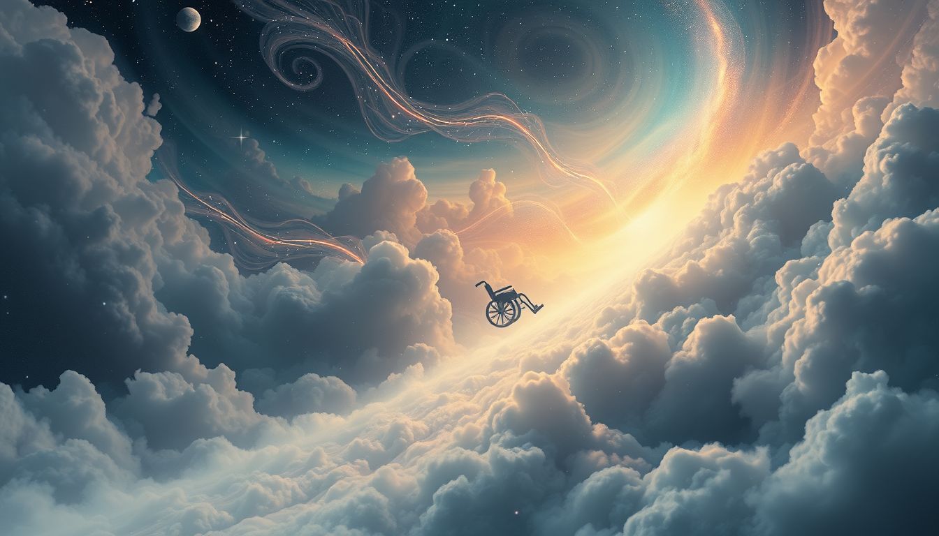 Im Rollstuhl bergab: Angst vor Kontrollverlust und innerer Unsicherheit.