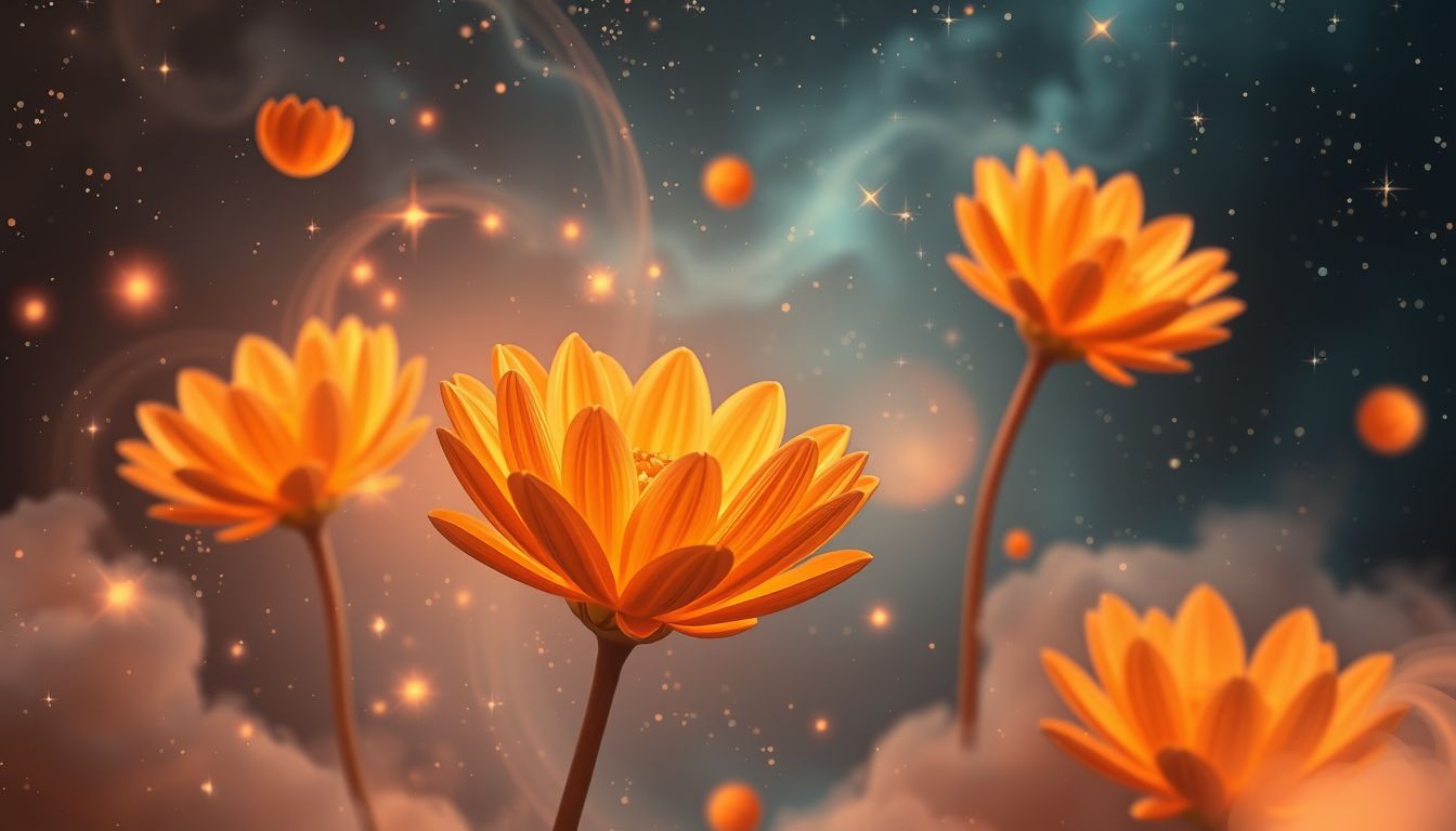 Orangefarbene Dahlien symbolisieren kreative Energie und positive Veränderungen im Traum.