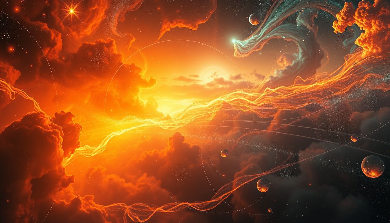 Ein feuriger Himmel symbolisiert Leidenschaft und zerstörerische Veränderungen.