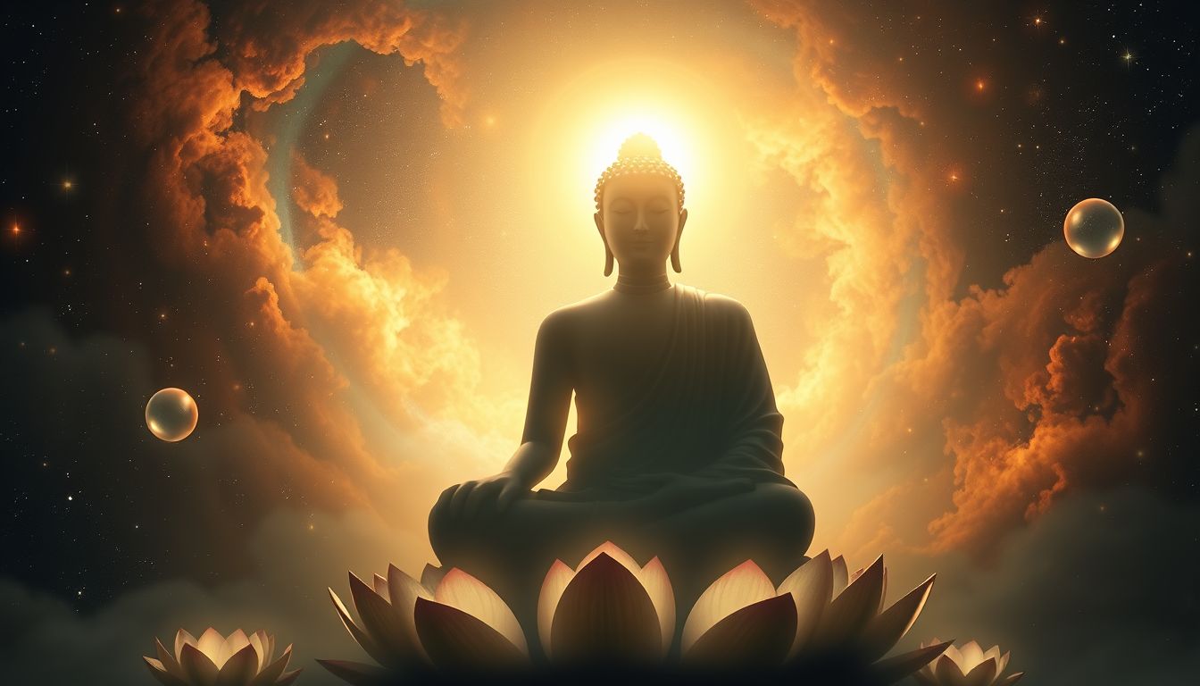 Buddha symbolisiert inneren Frieden und spirituelle Erleuchtung.