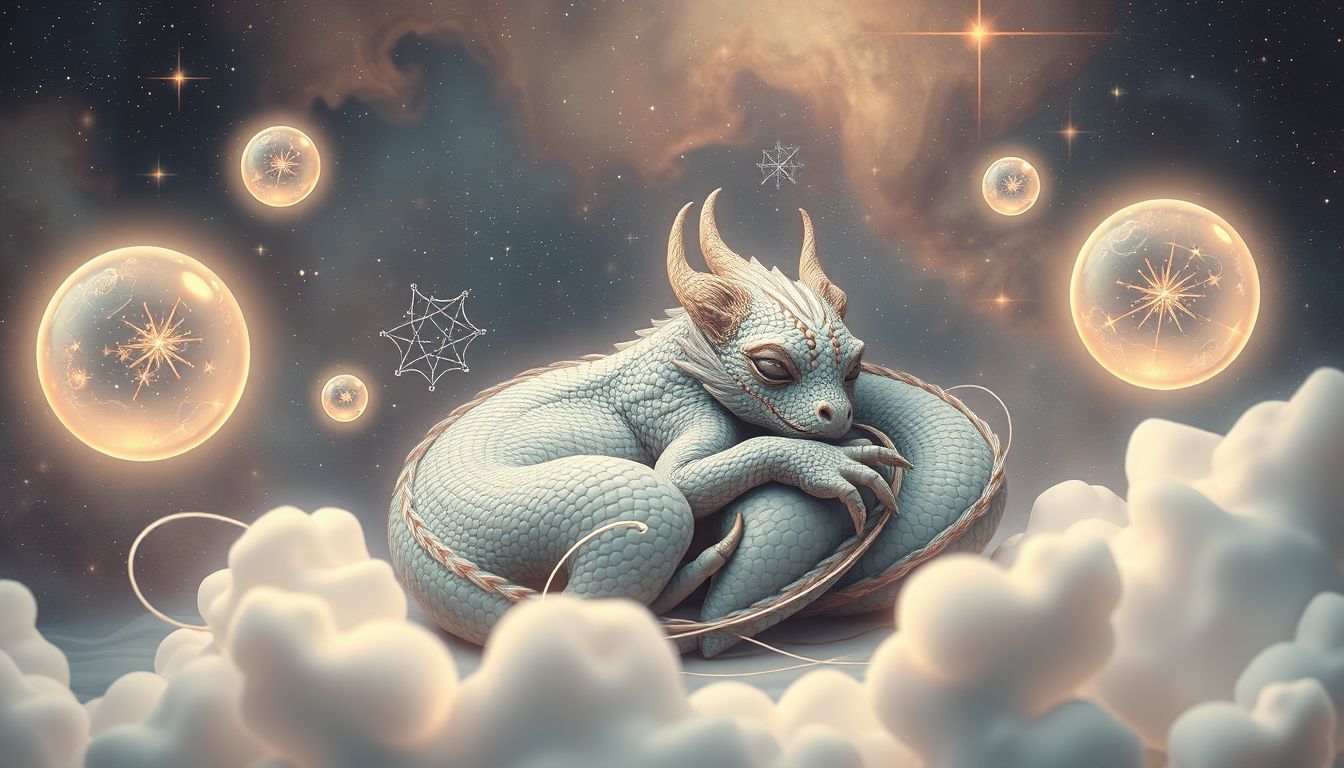 Ein Drache als Haustier symbolisiert Kontrolle über innere Ängste.