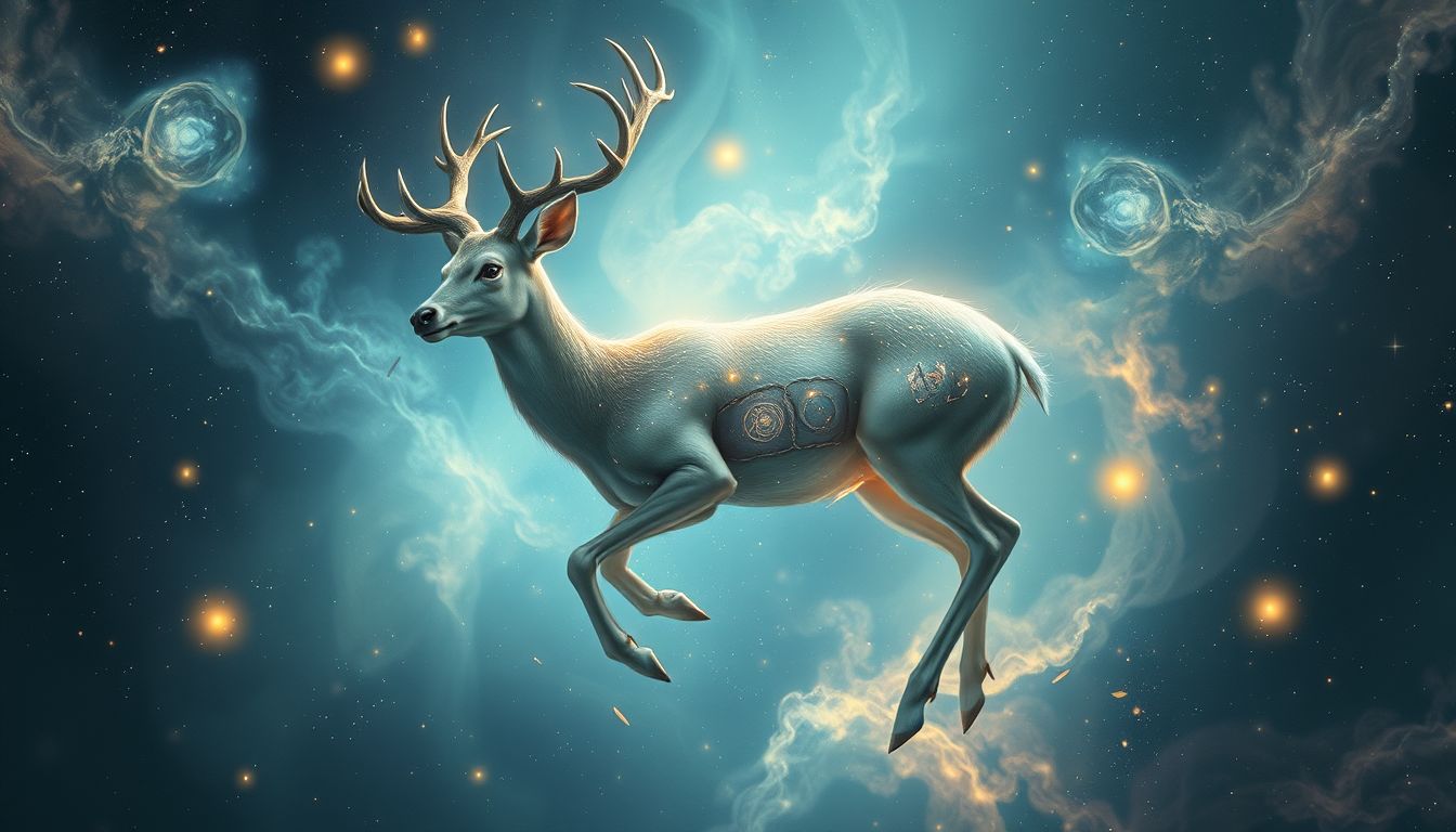 Ein verletzter Damhirsch symbolisiert innere Verletzlichkeit und Warnung.