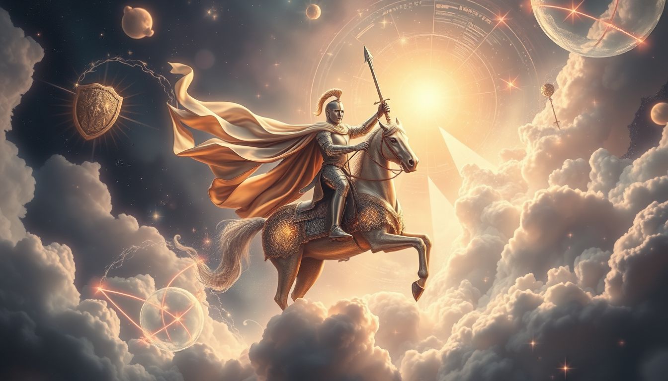 Ein siegreicher Ritter symbolisiert Mut, Ehre und bevorstehenden Erfolg.