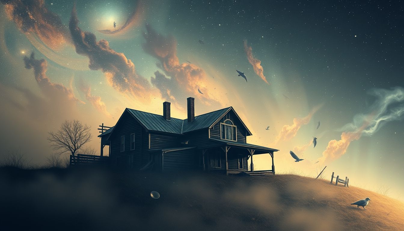 Ein verlassenes Landhaus symbolisiert oft tiefe Isolation und innere Vernachlässigung.