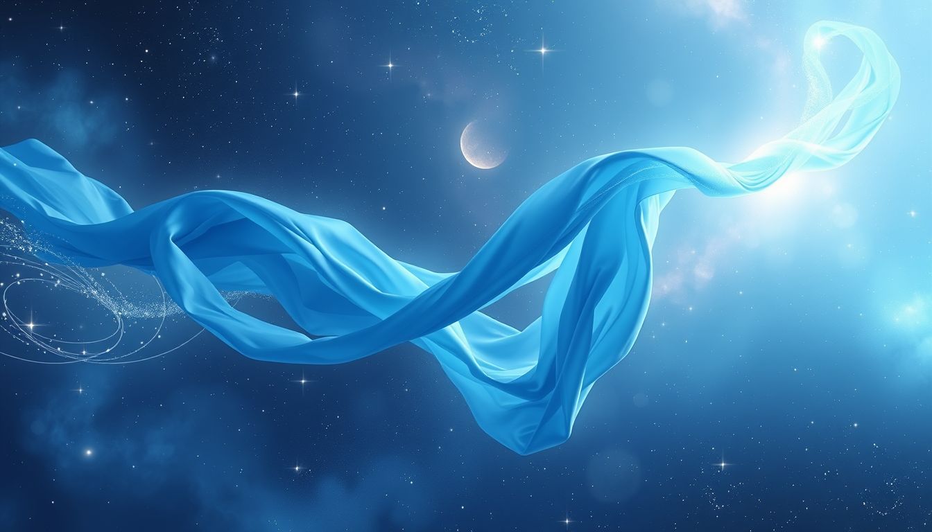 Ein blauer Schal symbolisiert innere Ruhe, Frieden und Vertrauen.