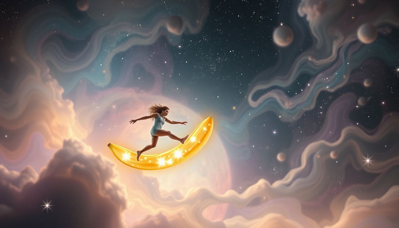 Das Gleiten auf Bananenschalen symbolisiert unerwartete Stolperfallen im Leben.