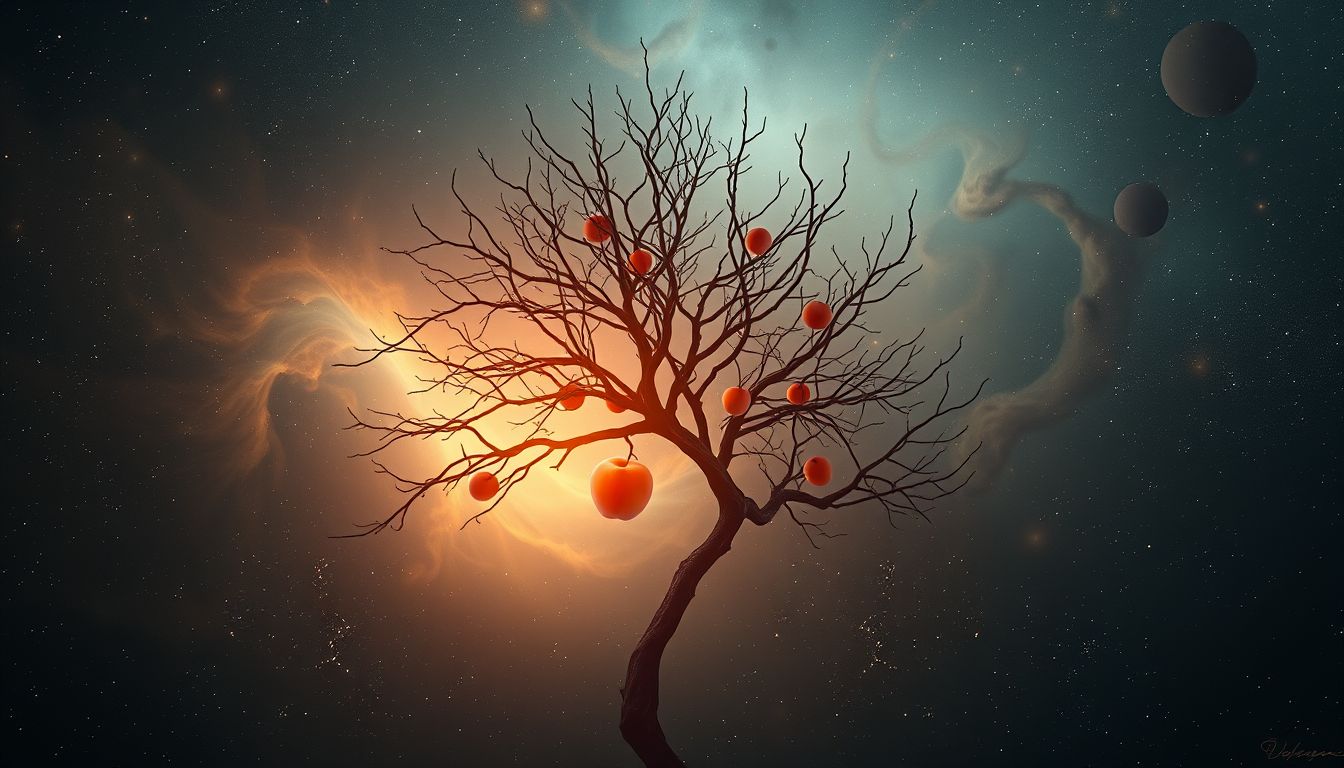 Ein Marillenbaum ohne Früchte symbolisiert unerfüllte Hoffnungen und Verlust.