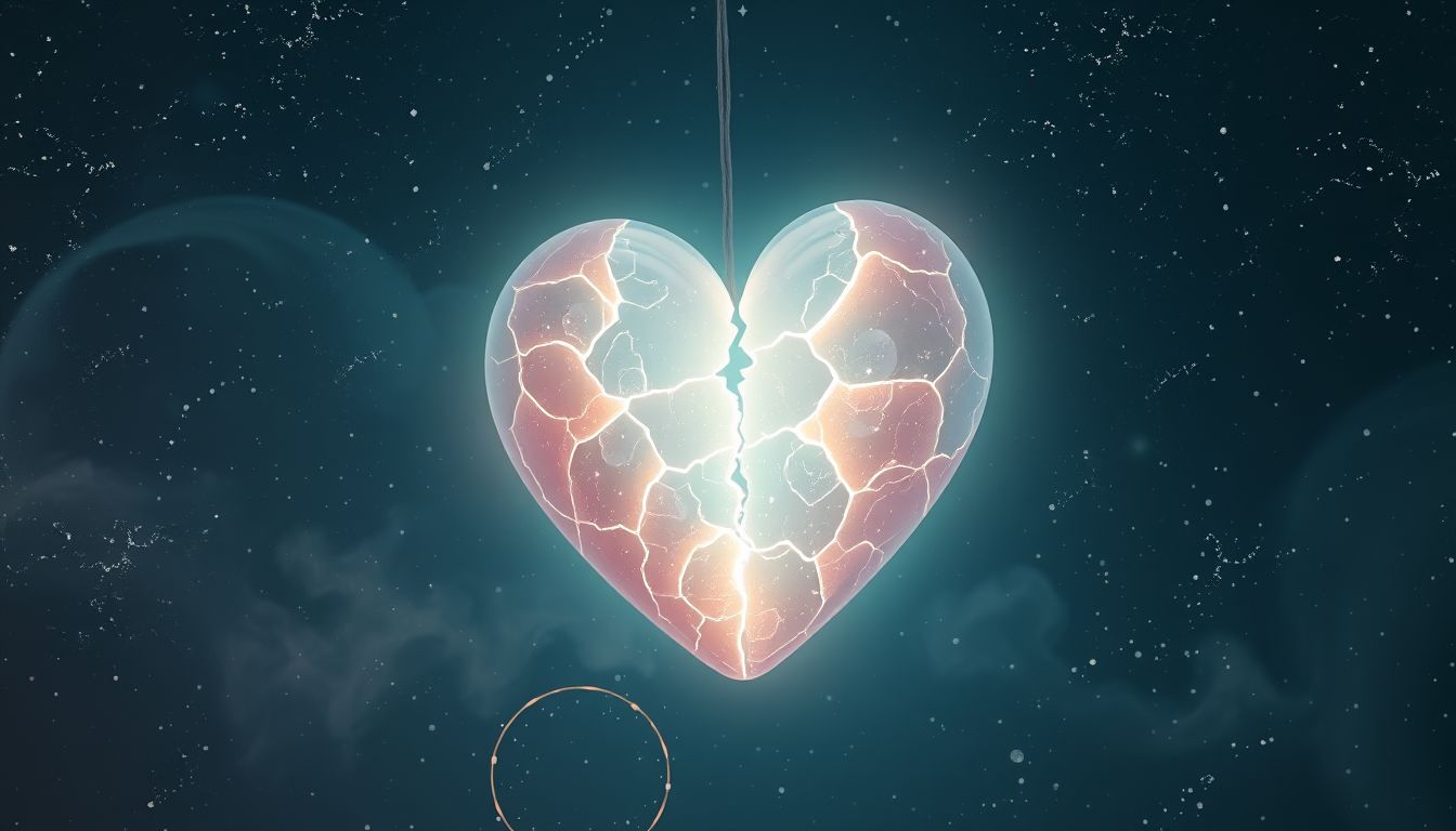 Ein Riss im Herzen symbolisiert tiefe emotionale Verletzungen und Liebeskummer.