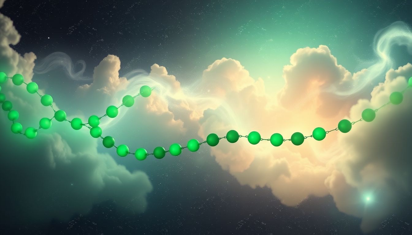 Grüne Rosenkranzkörner symbolisieren Hoffnung und spirituelle Erneuerung.