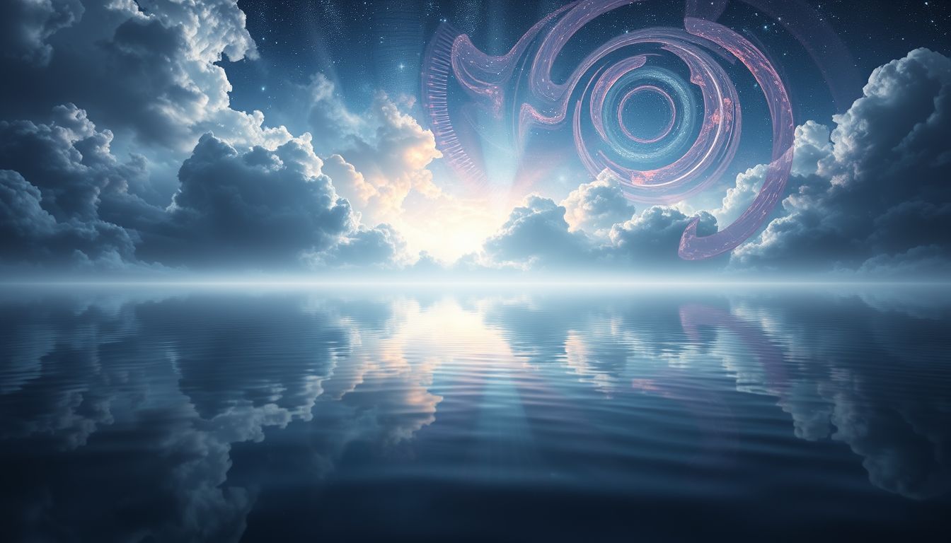 Nach dem Sturm symbolisiert ruhige Wasseroberfläche innere Klarheit und Frieden.
