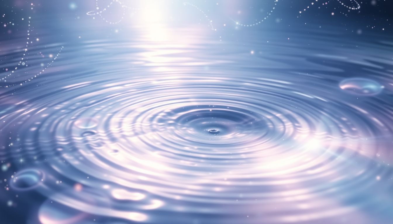 Wasser-Spuren symbolisieren emotionale Reinigung und tiefes Unterbewusstsein.