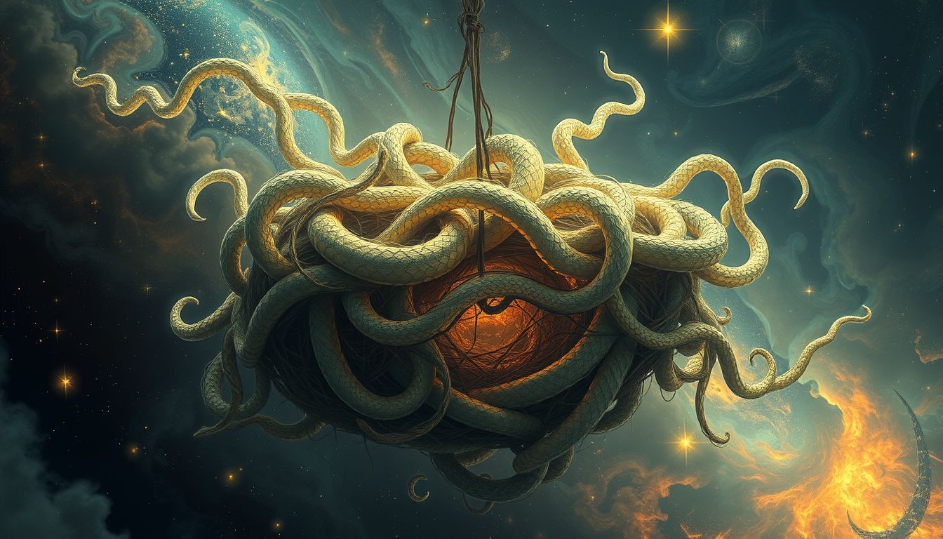 Ein großes Schlangennest symbolisiert oft unterdrückte Ängste und Gefahren.