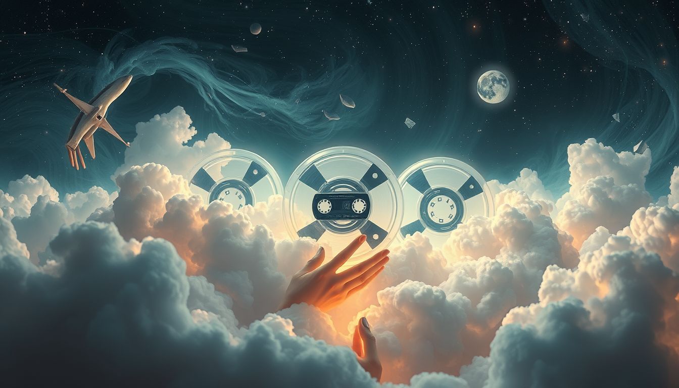 Das Verstecken eines Tonbandgeräts symbolisiert verborgene Erinnerungen.