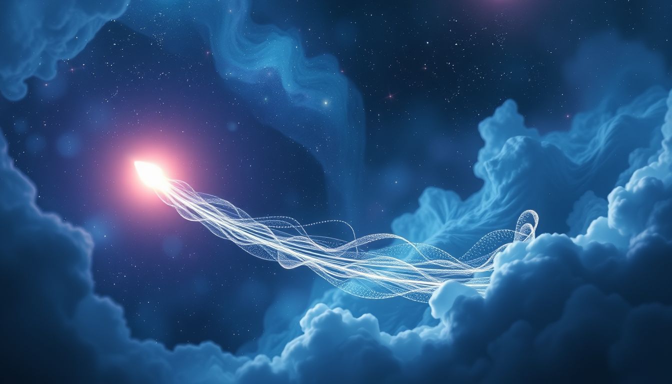Ein Meteor mit Geräuschen symbolisiert plötzliche Lebensveränderungen und Warnungen.
