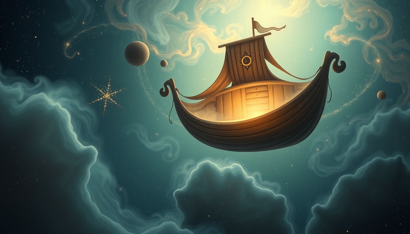 Ein sprechendes Holzgefäß symbolisiert verborgene Weisheit und Kommunikation.