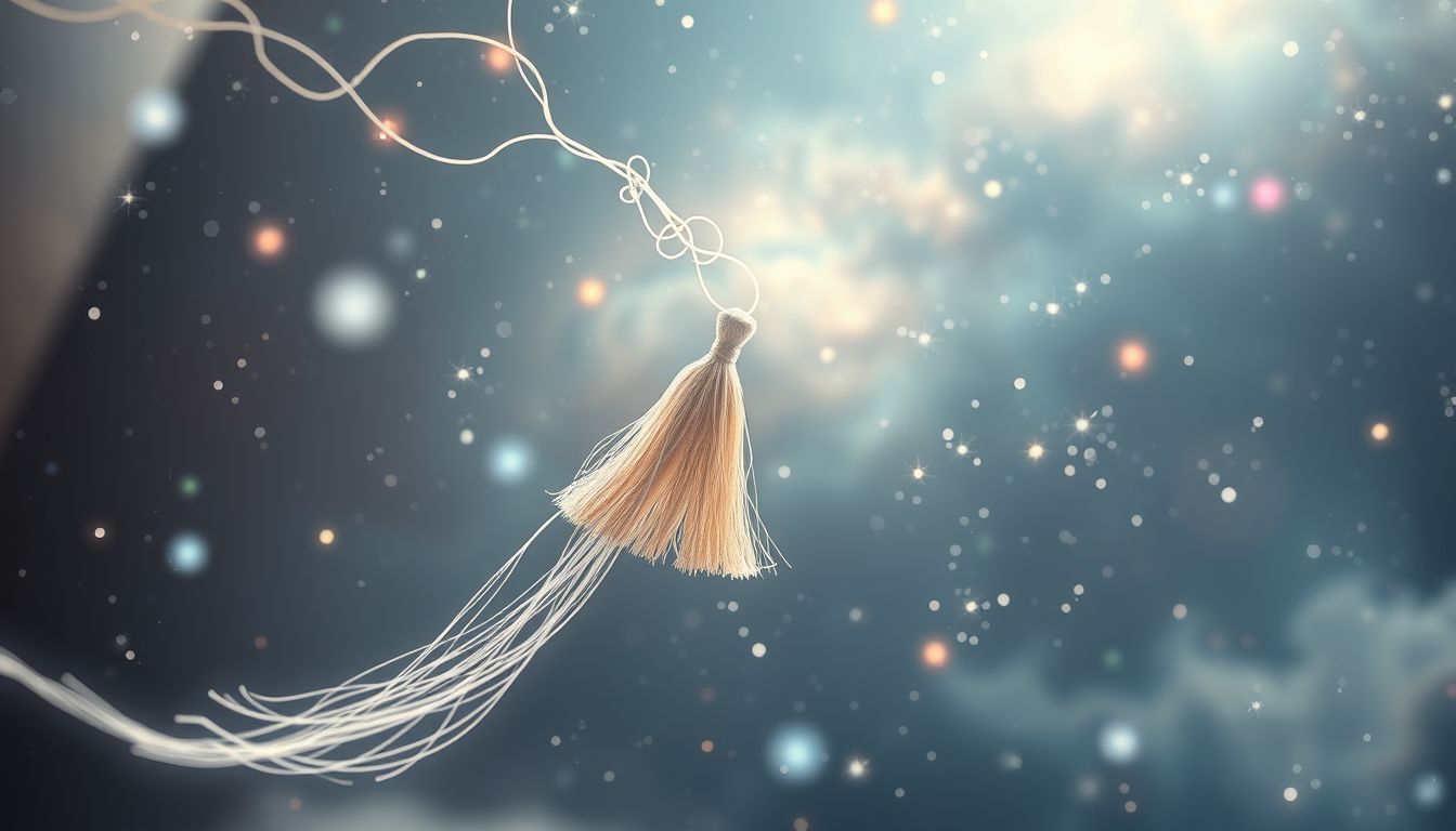 Ein fliegender Troddel symbolisiert kreative Freiheit und neue Ideen.