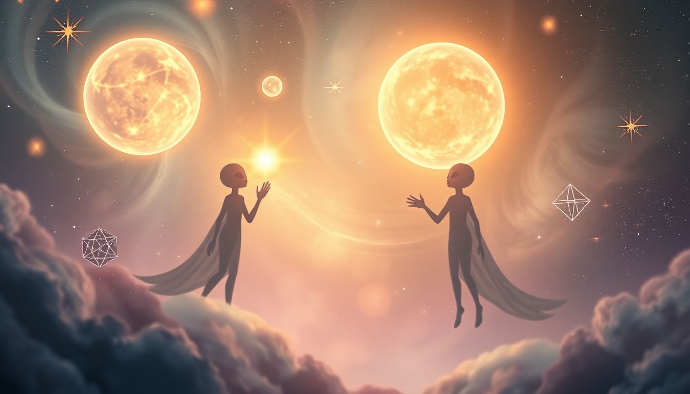 Mit Aliens kommunizieren symbolisiert oft neues Bewusstsein und Veränderung.
