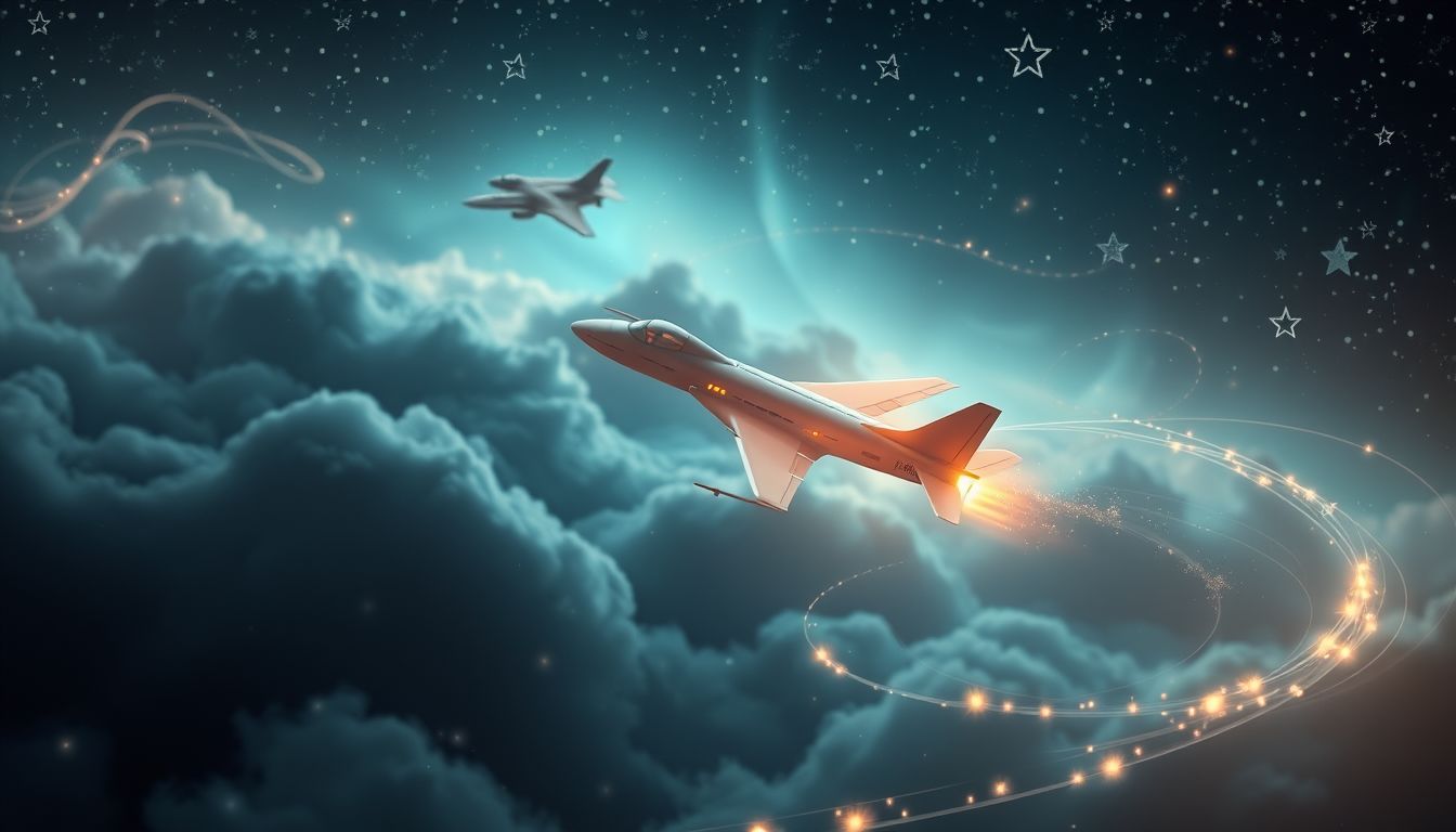 Ein Düsenflugzeug-Spielzeug symbolisiert schnelle persönliche Entwicklung und Kreativität.