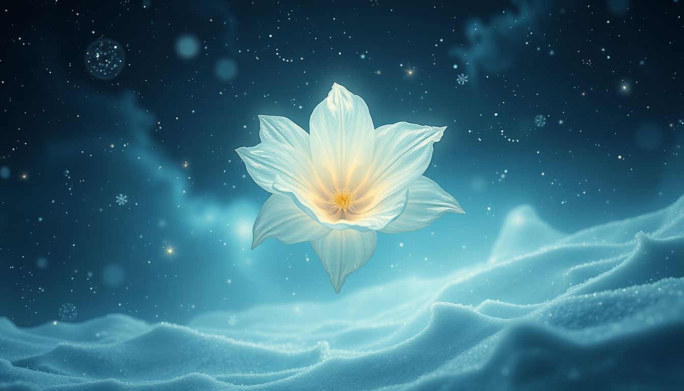 Traum 21 zeigt: Aurikel im Winter symbolisiert innere Ruhe und Geduld.